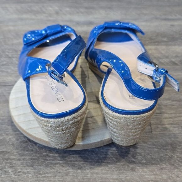 🐢 Franco Sarto Bright Blue Wedges. Size 11 Excellent Condition - Picture 3 of 6